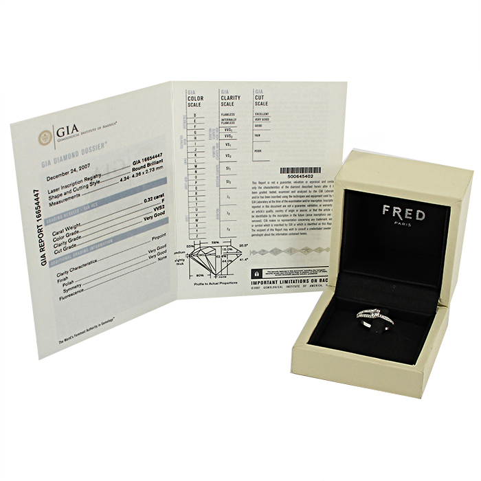 Bague Fred Amour Fou en platine et en diamant de 0,32 carat - Detail D2