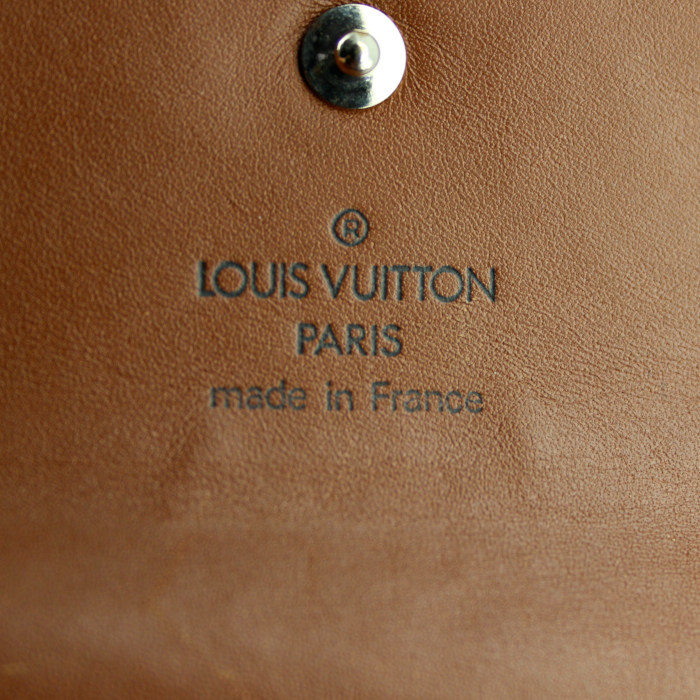 Portefeuille Louis Vuitton en cuir marron - Detail D3