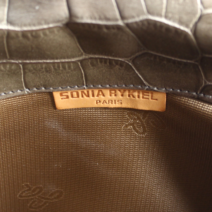 Sonia Rykiel handbag in brown leather - Detail D4