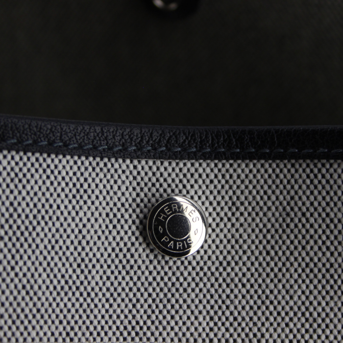 Borsa Garden in tela beige e pelle nera - Detail D3