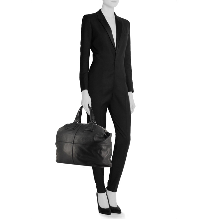 Givenchy Nightingale shopping bag in black leather - Detail D1