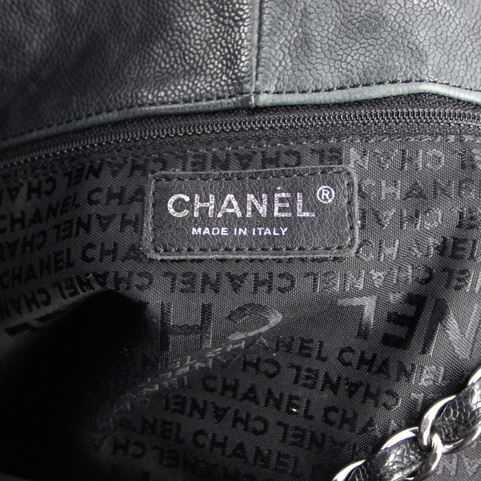 Shopping bag in pelle martellata nera - Detail D3