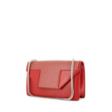 Borsa Saint Laurent in pelle rossa decorazioni con borchie