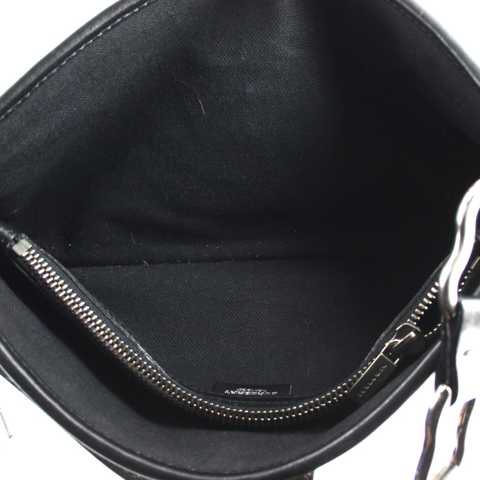 Sac à main Burberry en laine haymarket beige et cuir noir - Detail D3