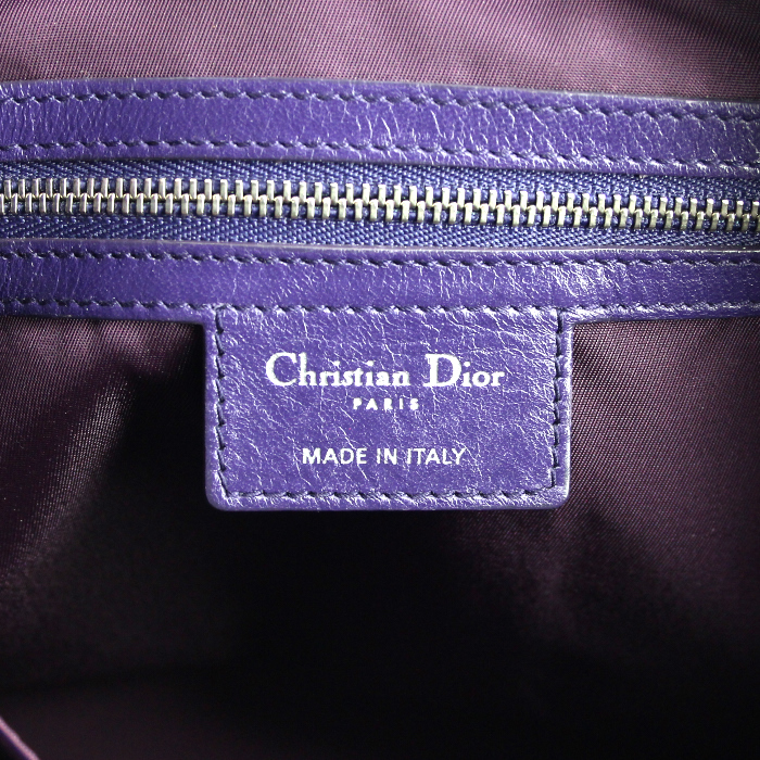 Dior Dior Granville medium model handbag in purple leather - Detail D5