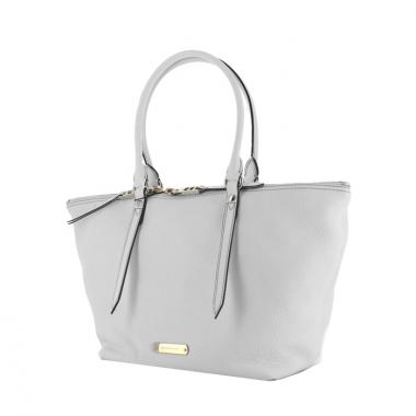 Borsa in pelle martellata bianca