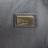 Fendi shopping bag in blue monogram canvas and black leather - Detail D3 thumbnail
