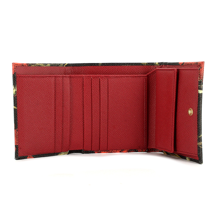Billetera Dolce & Gabbana en cuero negro y rojo - Detail D1