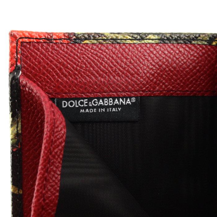 Portefeuille Dolce & Gabbana en cuir noir et rouge - Detail D4