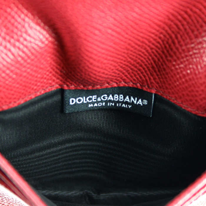 Porte-monnaie Dolce & Gabbana en cuir noir et rouge - Detail D2