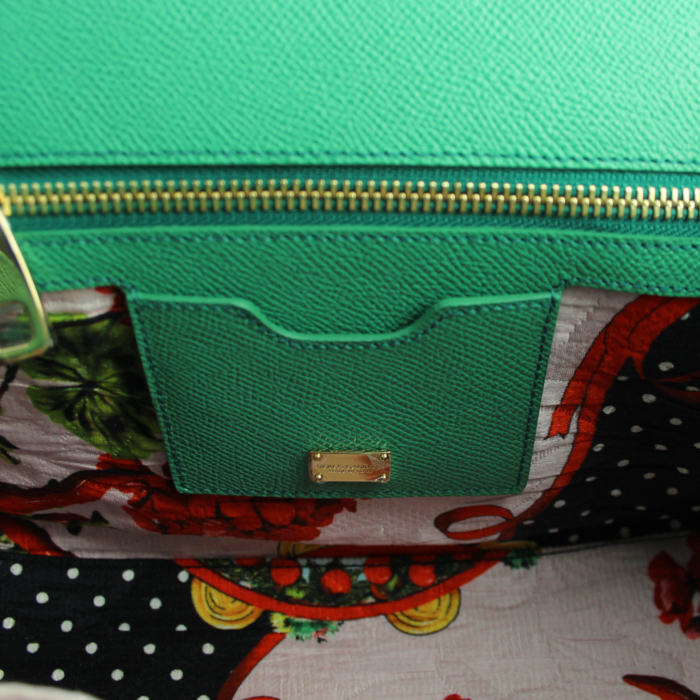 Bolso de mano Dolce & Gabbana modelo mediano en cuero tricolor verde turquesa y azul claro - Detail D5