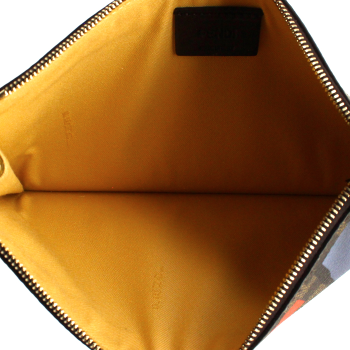 Pochette in tela monogram con decoro graffiti - Detail D2