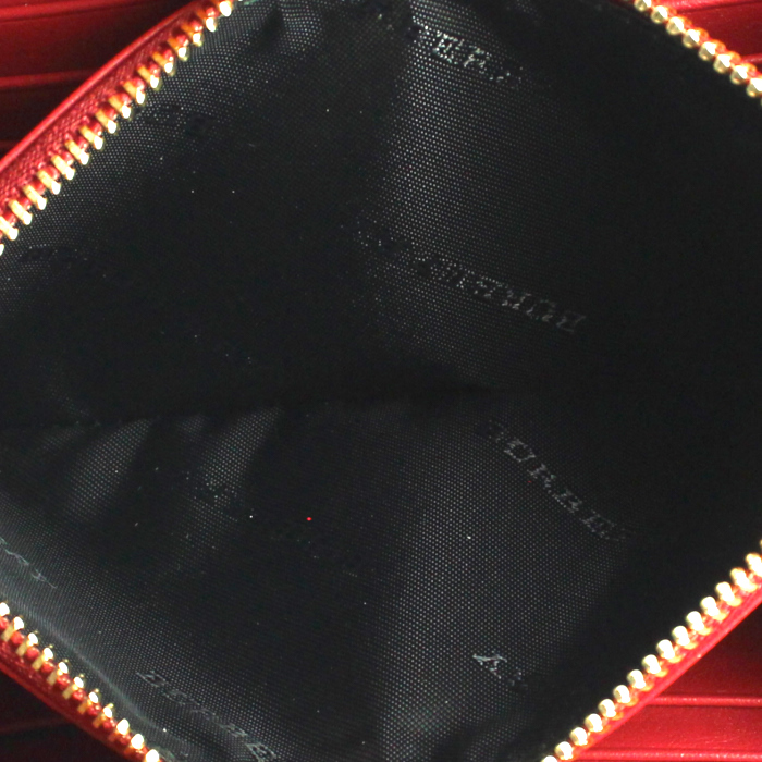 Burberry wallet in red leather and Haymarket canvas - Detail D3