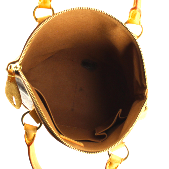 Borsa Lockit  modello piccolo in tela monogram e pelle naturale - Detail D2