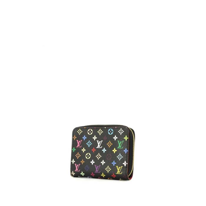 Portacarte  in tela monogram multicolore nera