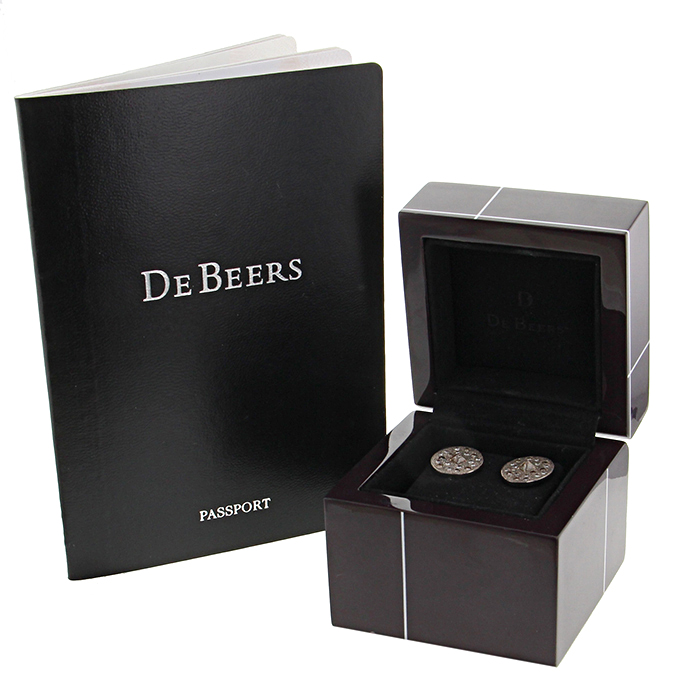 De Beers Talisman earrings in white gold,  diamonds and rough diamond - Detail D2