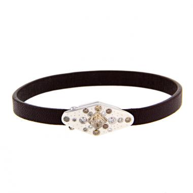 Bracelet De Beers Talisman en or blanc,  diamants et diamant brut
