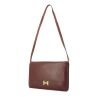 Hermes handbag/clutch in burgundy leather - 00pp thumbnail