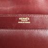 Hermes handbag/clutch in burgundy leather - Detail D4 thumbnail