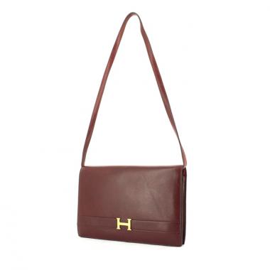 Hermes handbag/clutch in burgundy leather