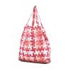 Hermes Silky Pop - Shop Bag shopping bag in pink printed canvas and burgundy leather - 00pp thumbnail