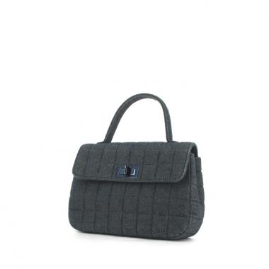 Bolso de mano Chanel modelo pequeño en lona denim azul