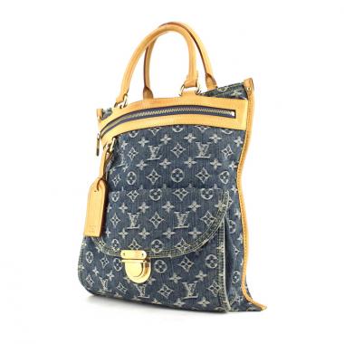 Louis Vuitton handbag in monogram denim canvas and natural leather