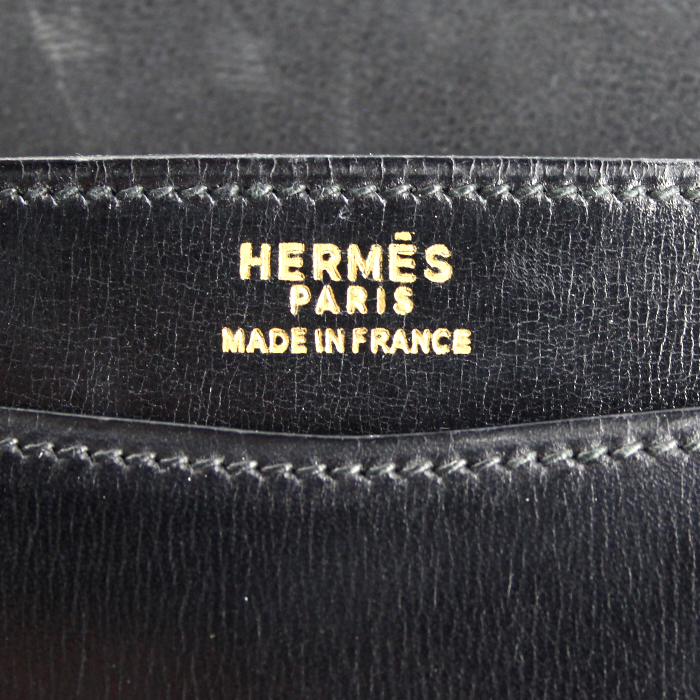 Bolso/bolsito Hermes Lydie en cuero box negro - Detail D3