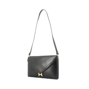 Bolso/bolsito Hermes Lydie en cuero box negro