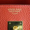 Hermes Birkin 35 cm handbag in red togo leather and beige canvas - Detail D3 thumbnail