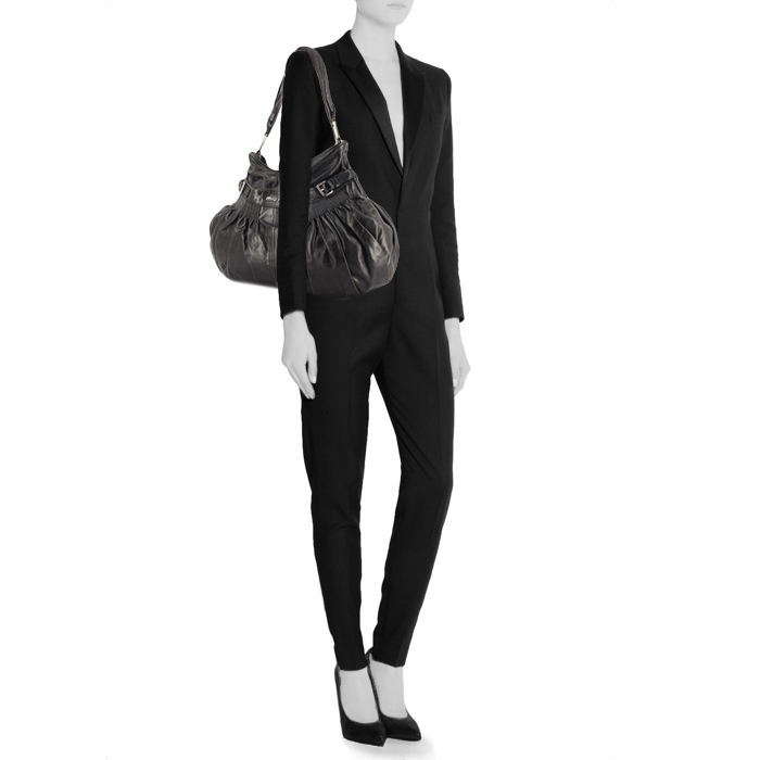 Borsa in pelle blu scuro - Detail D1