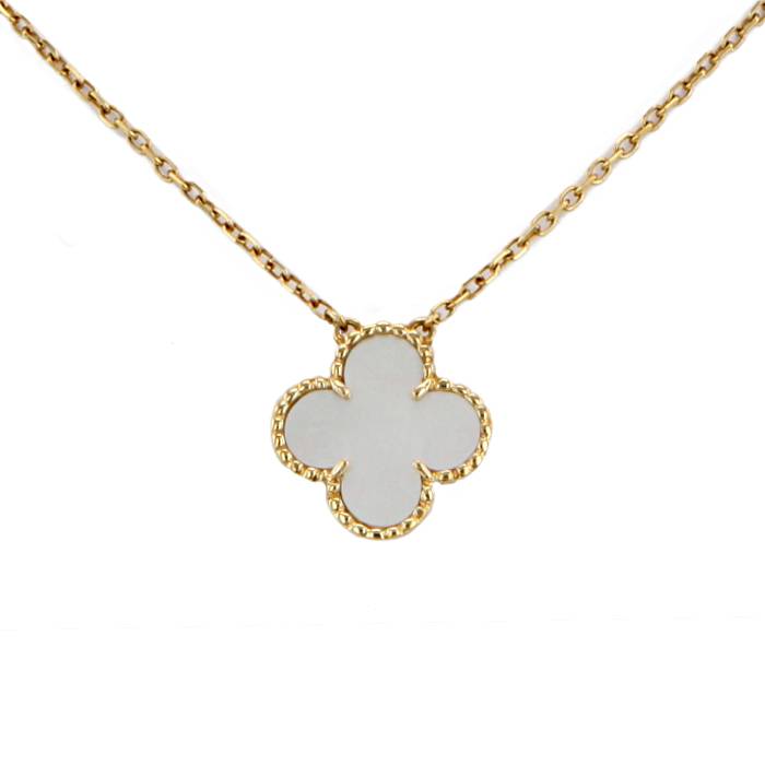 Collana Van Cleef & Arpels Alhambra Vintage in oro giallo e madreperla bianca