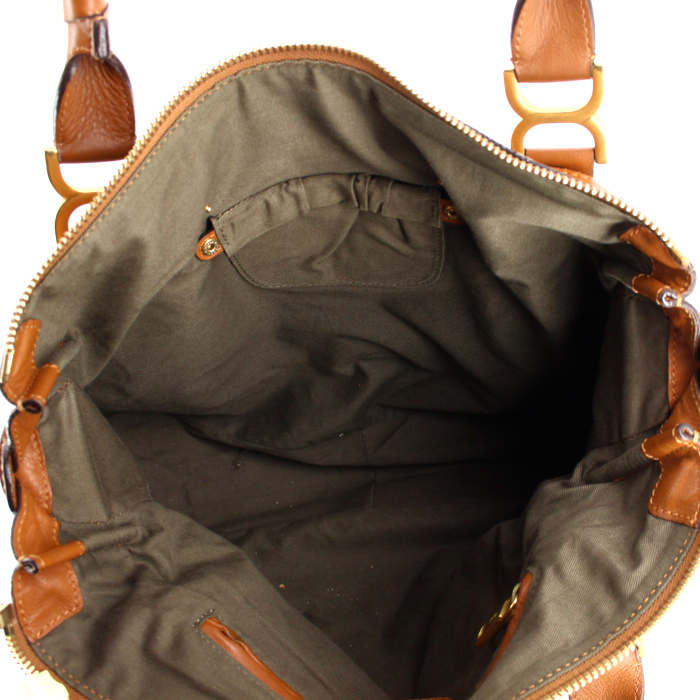 Chloé Marcie large model handbag in brown leather - Detail D2