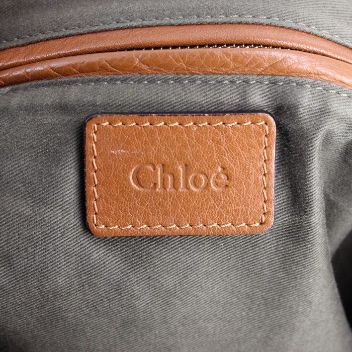 Chloé Marcie large model handbag in brown leather - Detail D3