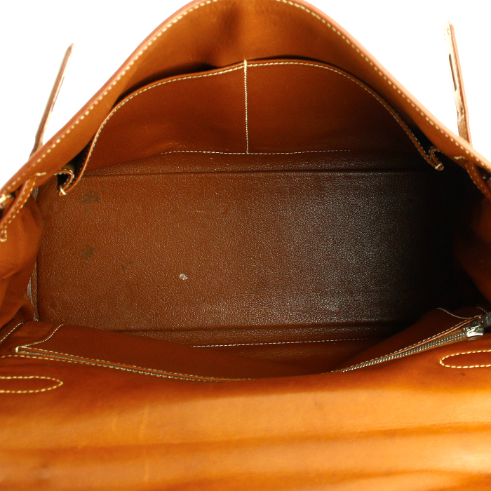 Bolso de mano Hermes Kelly 32 cm en cuero Barenia marrón - Detail D3