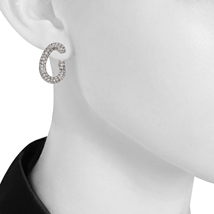 Paire de boucles d'oreilles Pomellato en or blanc et diamants - Detail D1