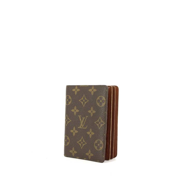 Porta carte in pelle Louis Vuitton LV pieghevole da uomo marrone