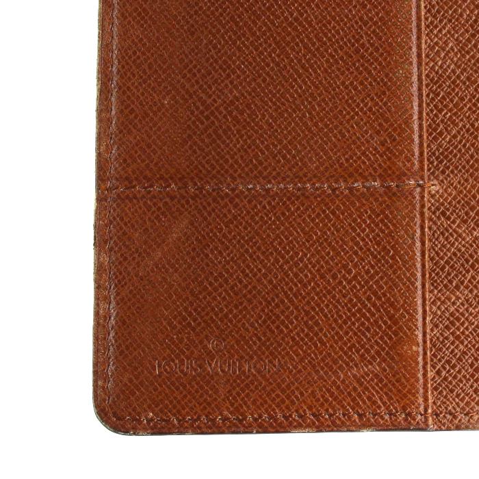 Louis Vuitton card wallet in monogram canvas and brown leather - Detail D3