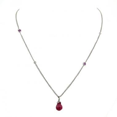 Collana Chaumet Le Grand Frisson in oro bianco,  tormalina rosa e diamanti