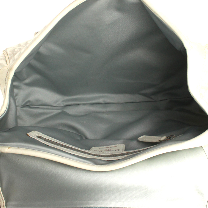 Borsa in tela monogram e pelle beige - Detail D2