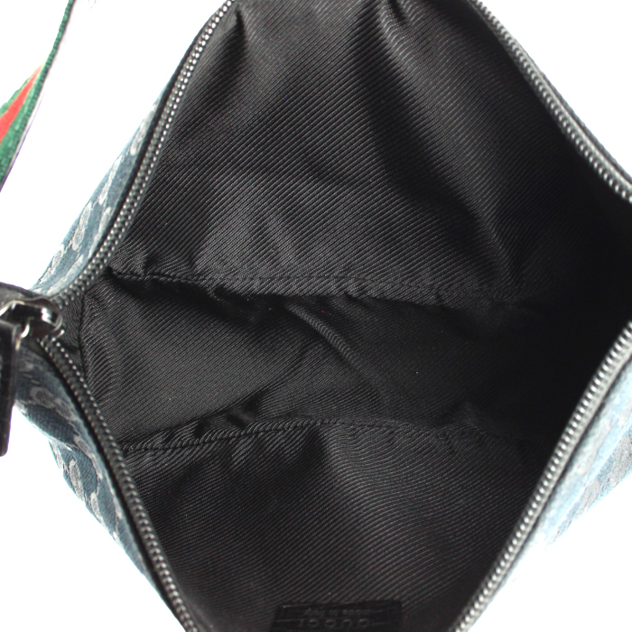 Borsa/pochette in tela monogram nera e pelle nera - Detail D2