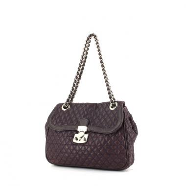 Moschino handbag in purple quilted leather