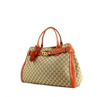 Sac à main Gucci en toile monogram et cuir orange
