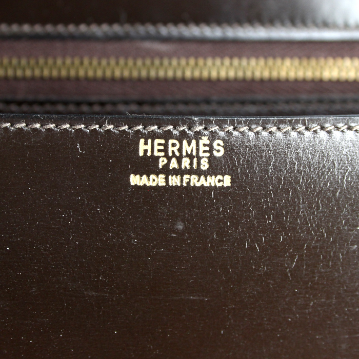 Borsa Sologne in pelle box marrone - Detail D4