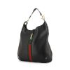 Gucci handbag in black leather and bicolor canvas - 00pp thumbnail