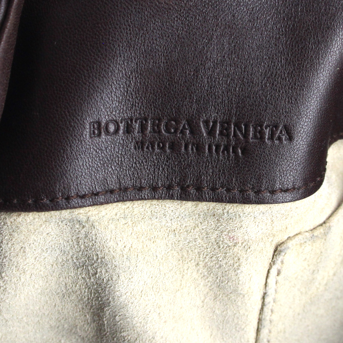 Bolso de mano Bottega Veneta en cuero intrecciato marrón - Detail D3