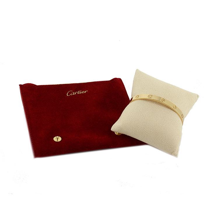 Brazalete abierto Cartier Love en oro amarillo - Detail D2