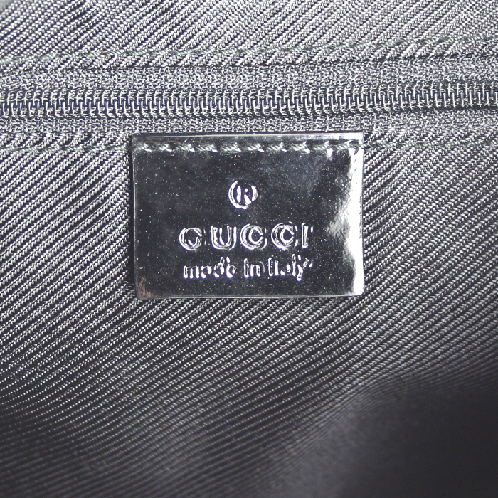 Gucci handbag in beige monogram canvas and blue leather - Detail D3