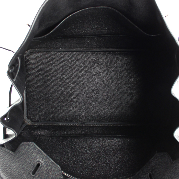 Bolso de mano Hermes Birkin 40 cm en cuero taurillon clémence negro - Detail D2