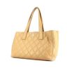 Chanel petit Shopping shopping bag in beige quilted leather - 00pp thumbnail